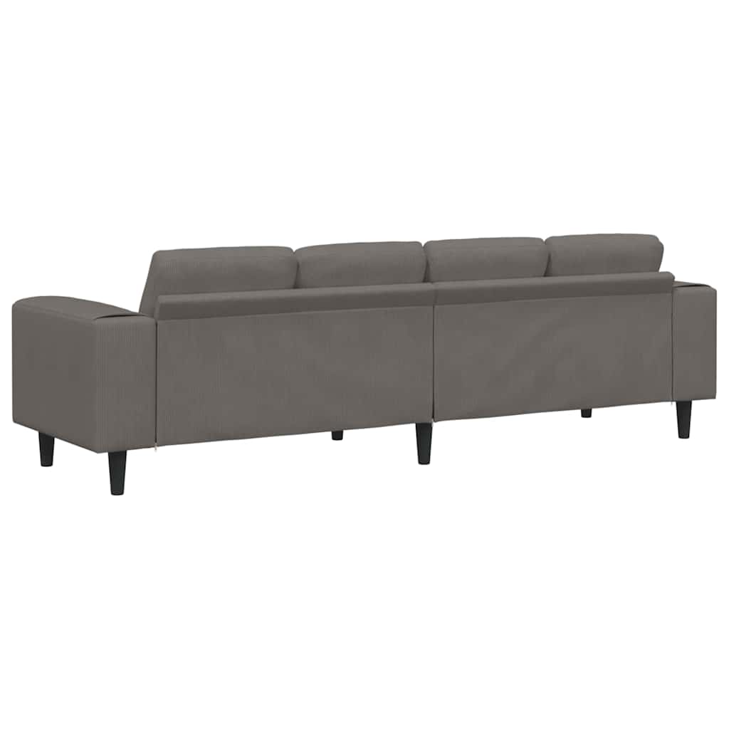 Stoffen Bank met kussen Lichtgrijs 208 cm Katoenen stof