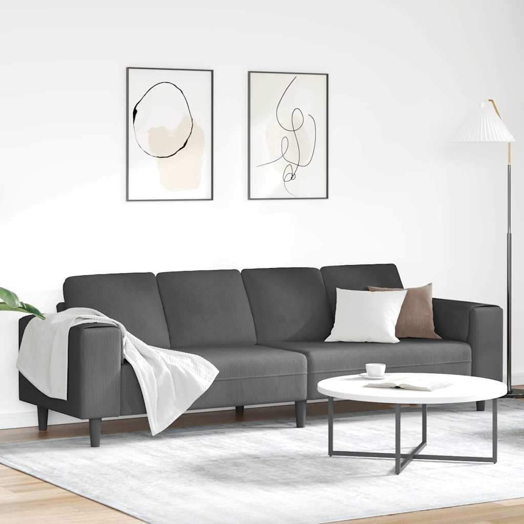 Stoffen Bank met kussen Lichtgrijs 208 cm Katoenen stof