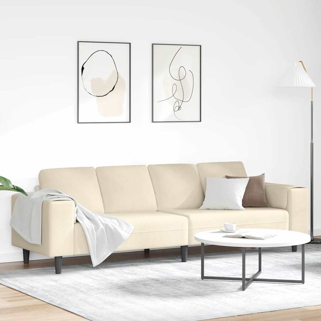Stoffen Bank met kussen Lichtgrijs 208 cm Katoenen stof