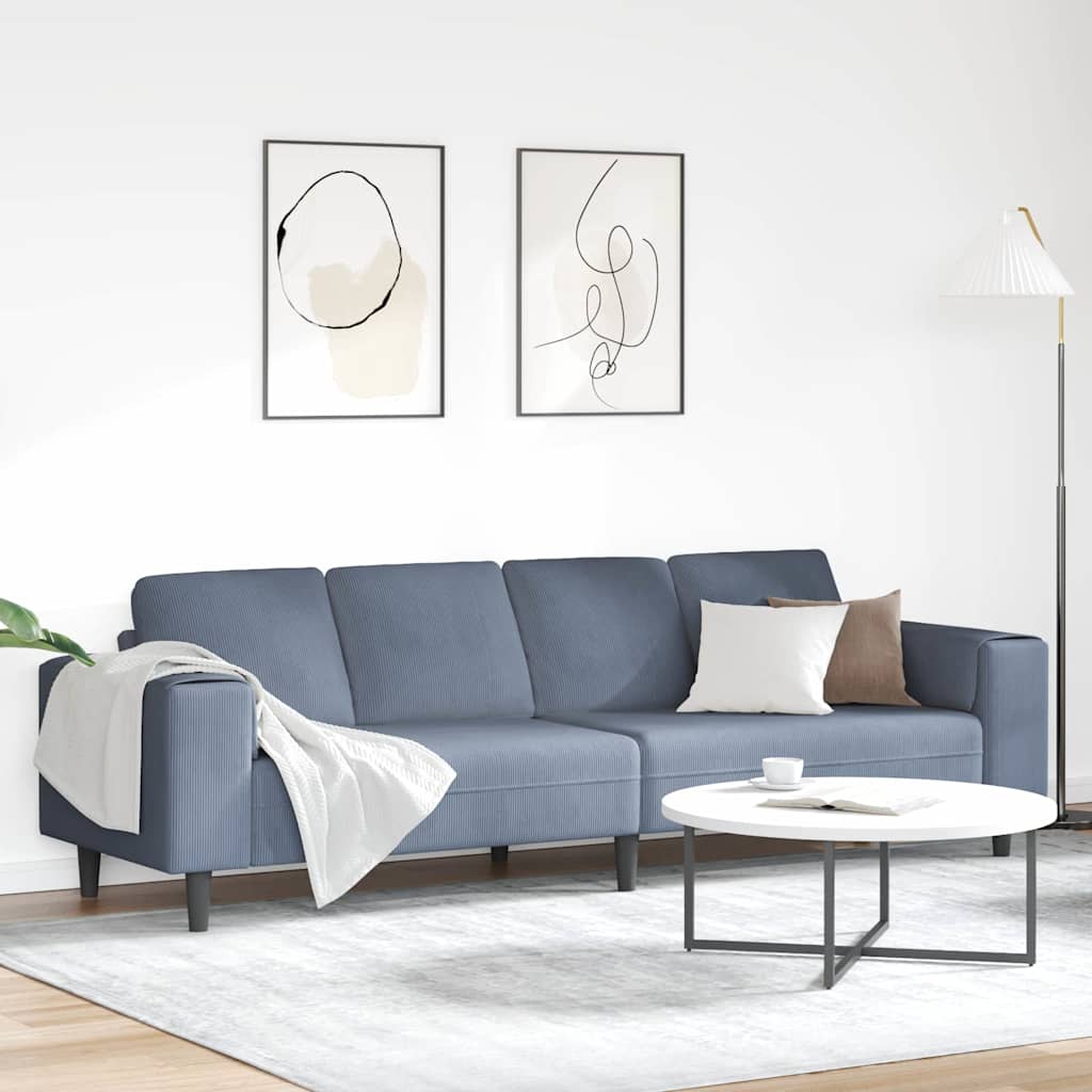Stoffen Bank met kussen Lichtgrijs 208 cm Katoenen stof