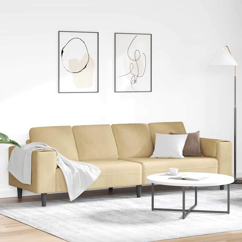 Stoffen Bank met kussen Lichtgrijs 208 cm Katoenen stof