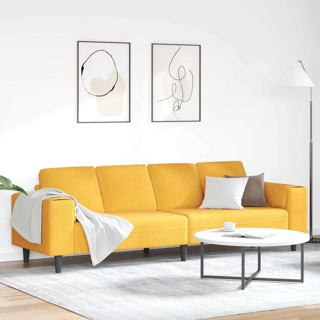 Stoffen Bank met kussen Lichtgrijs 208 cm Katoenen stof