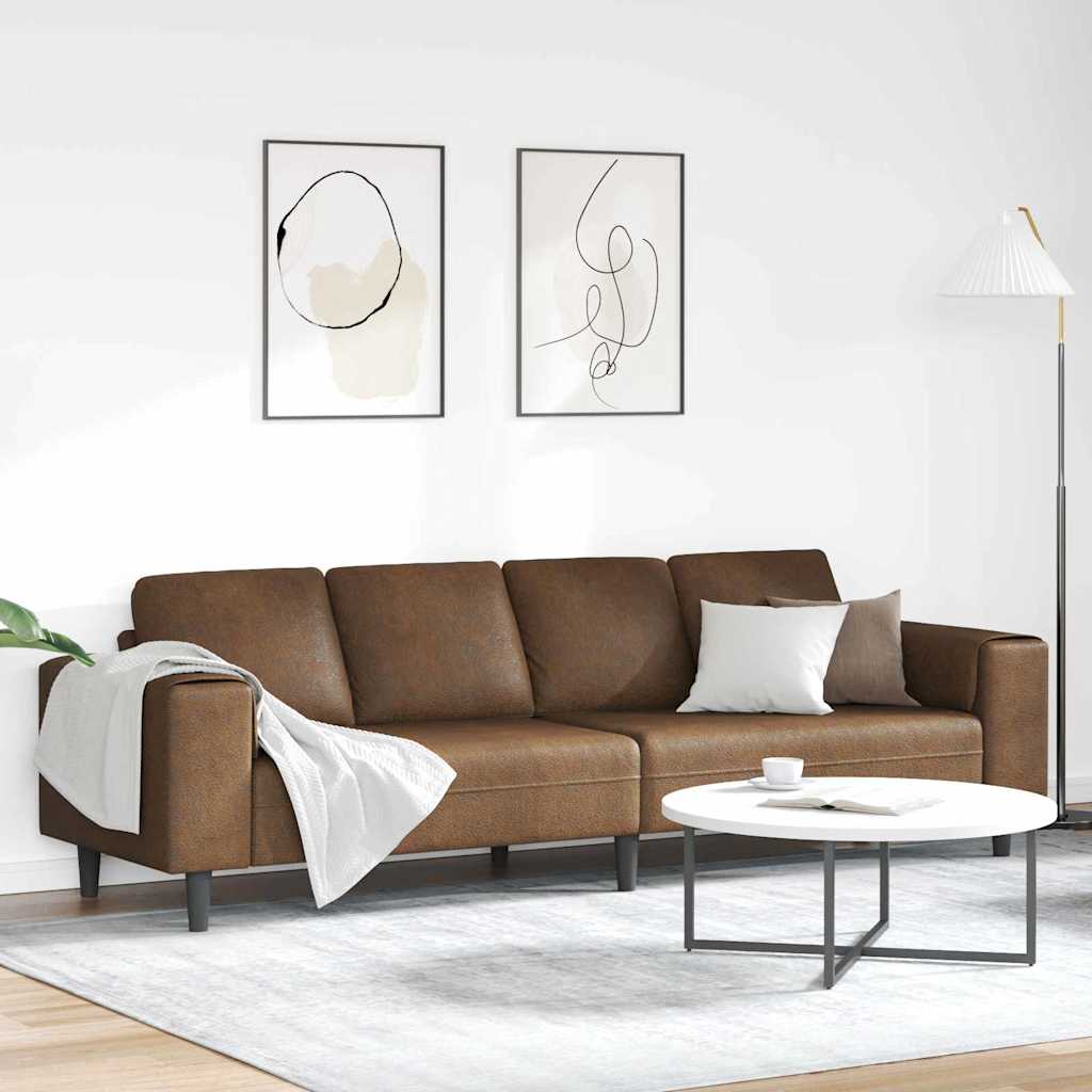 Bankstel Bruin Faux suede leer
