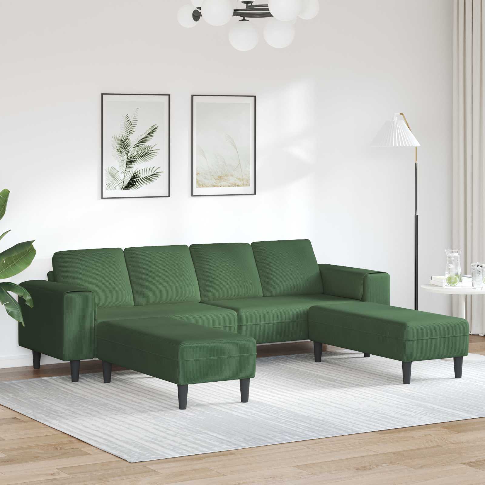 Stoffen Bank met kussen Lichtgrijs 208 cm Katoenen stof