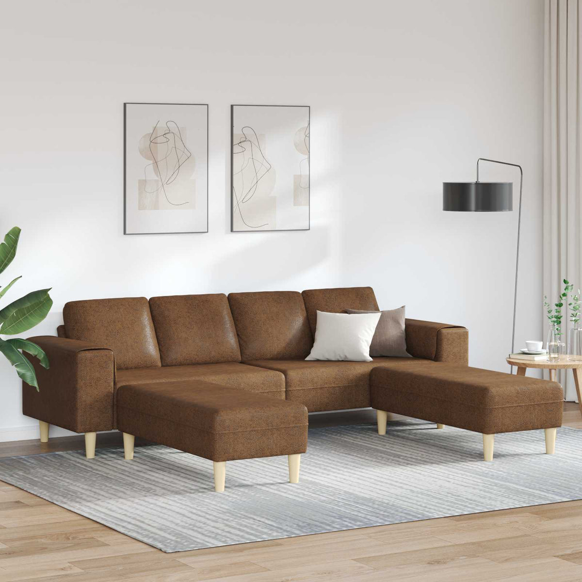 Bankstel Bruin Faux suede leer