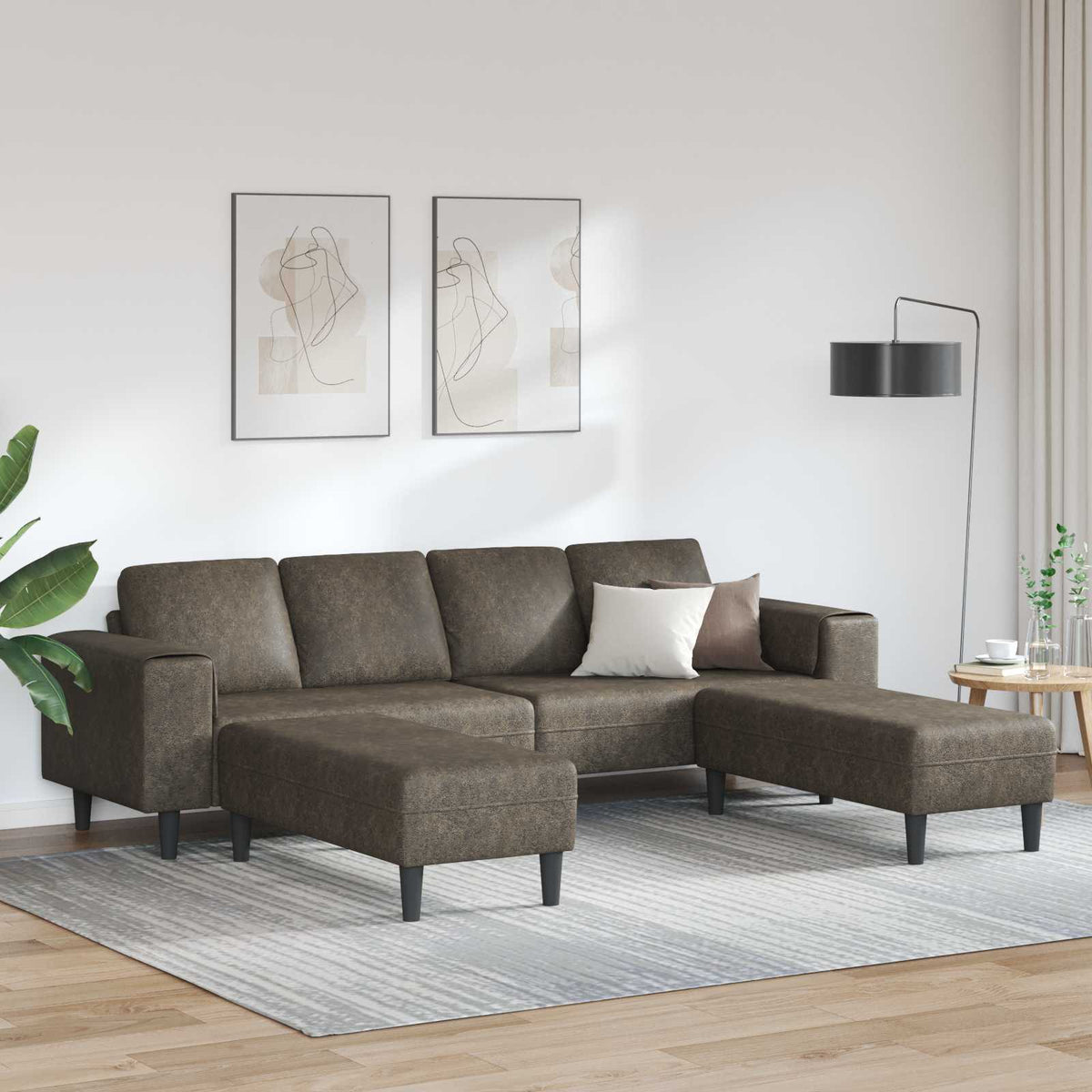 Bankstel Bruin Faux suede leer