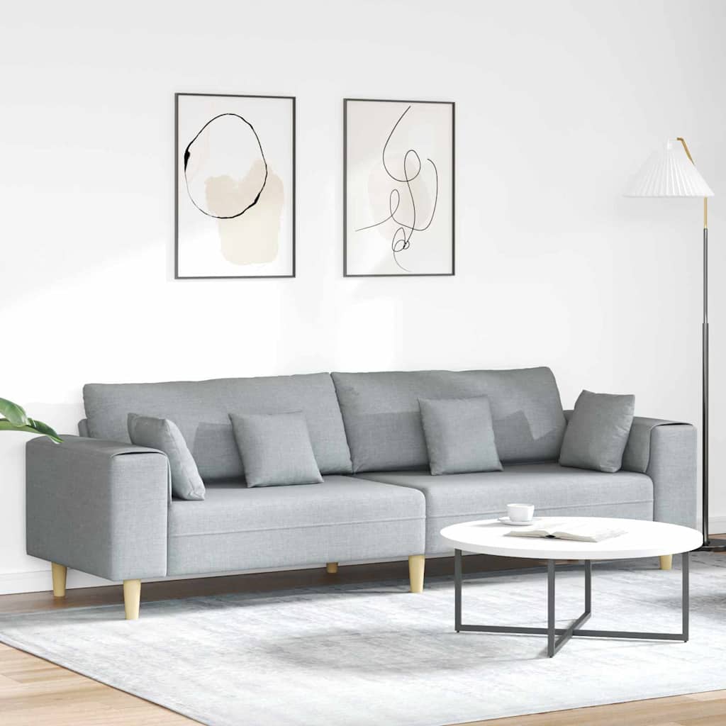Stoffen Bank met kussen Lichtgrijs 208 cm Stof