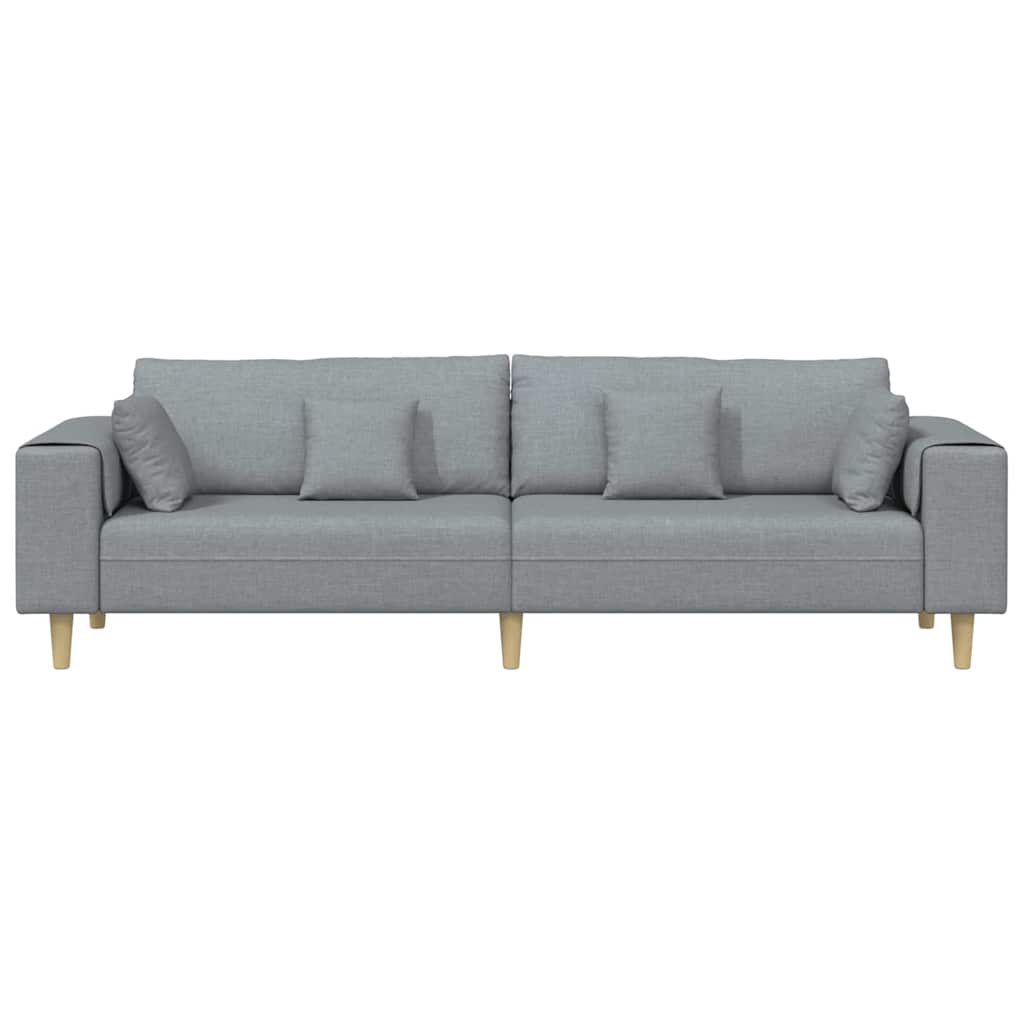 Stoffen Bank met kussen Lichtgrijs 208 cm Stof