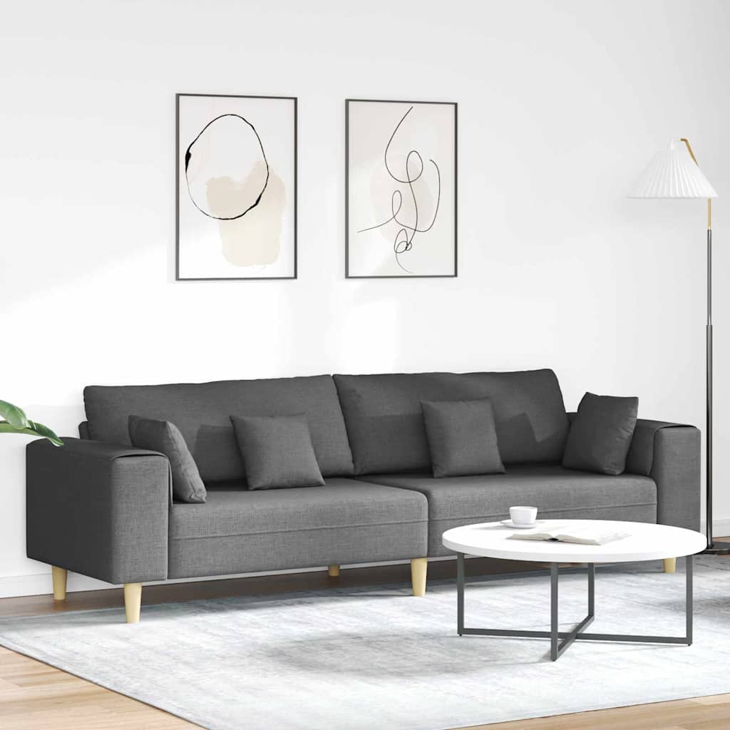 Stoffen Bank met kussen Lichtgrijs 208 cm Stof