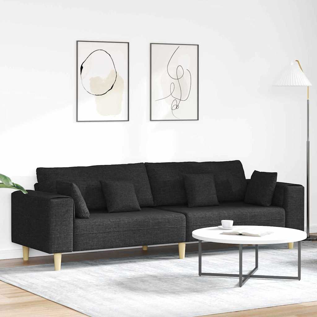 Stoffen Bank met kussen Lichtgrijs 208 cm Stof