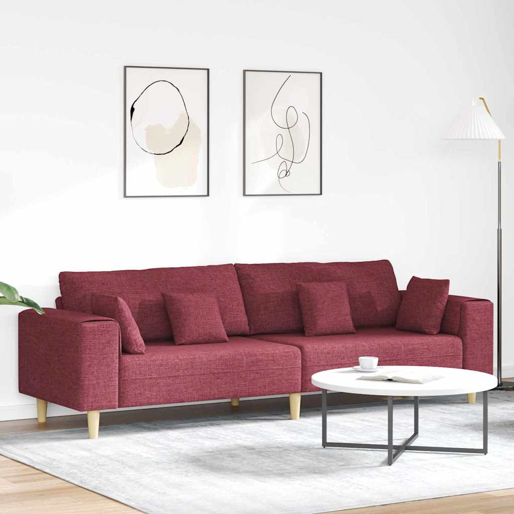 Stoffen Bank met kussen Lichtgrijs 208 cm Stof