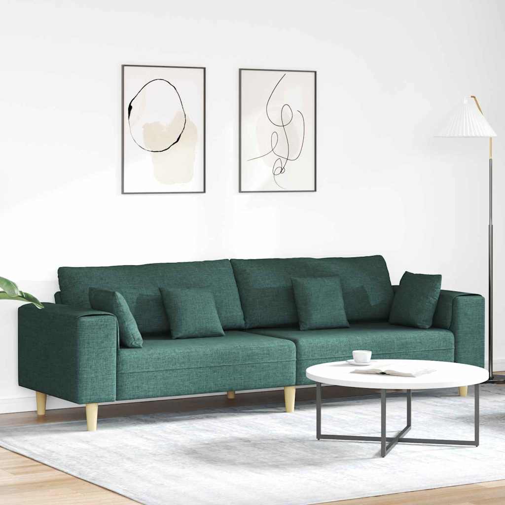 Stoffen Bank met kussen Lichtgrijs 208 cm Stof