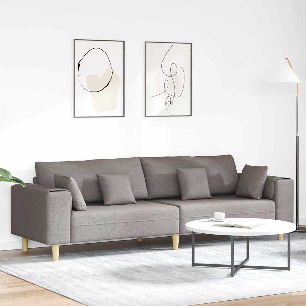 Stoffen Bank met kussen Lichtgrijs 208 cm Stof