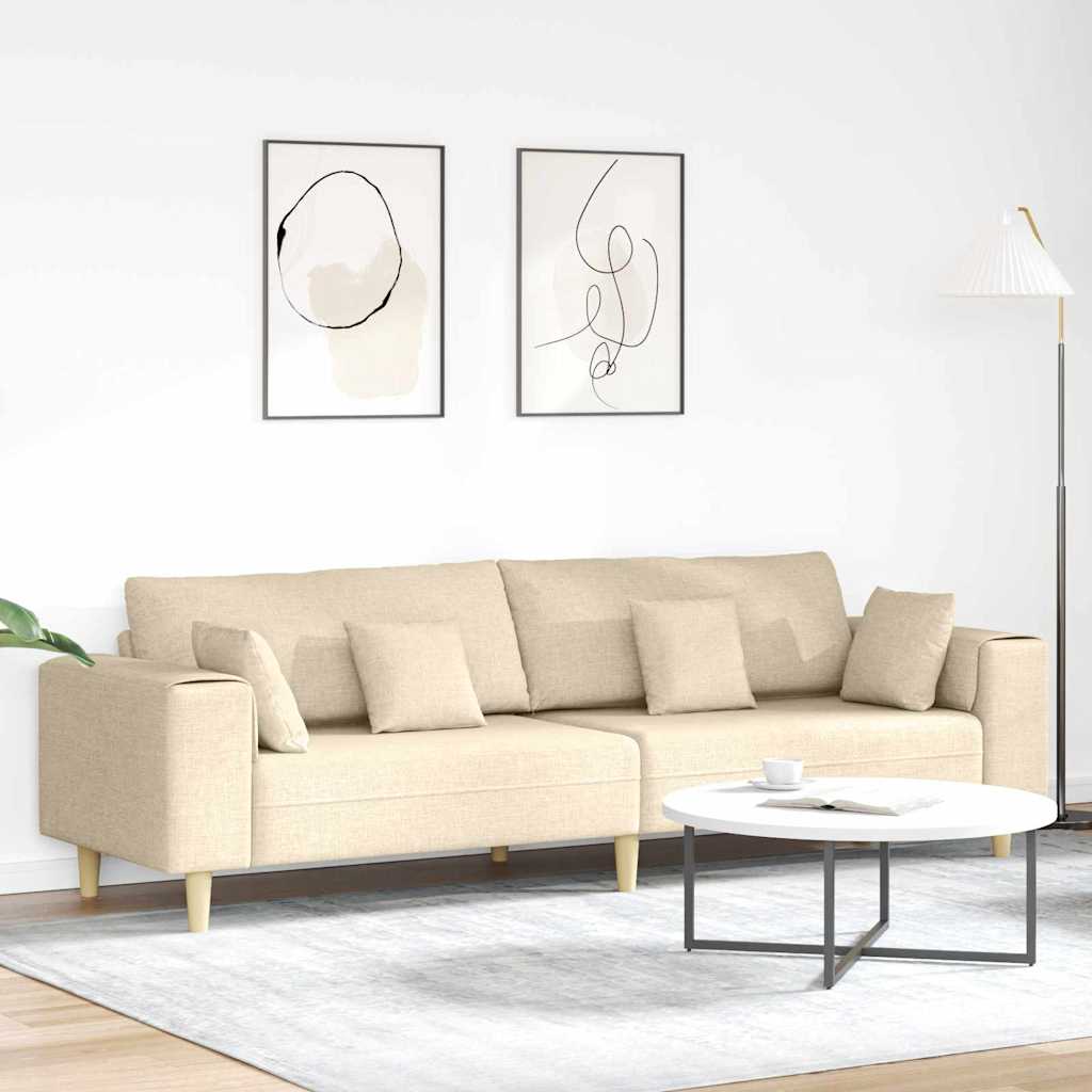Stoffen Bank met kussen Lichtgrijs 208 cm Stof