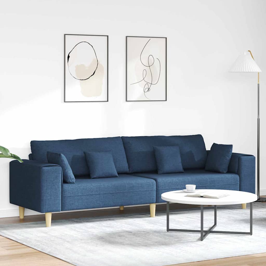 Stoffen Bank met kussen Lichtgrijs 208 cm Stof