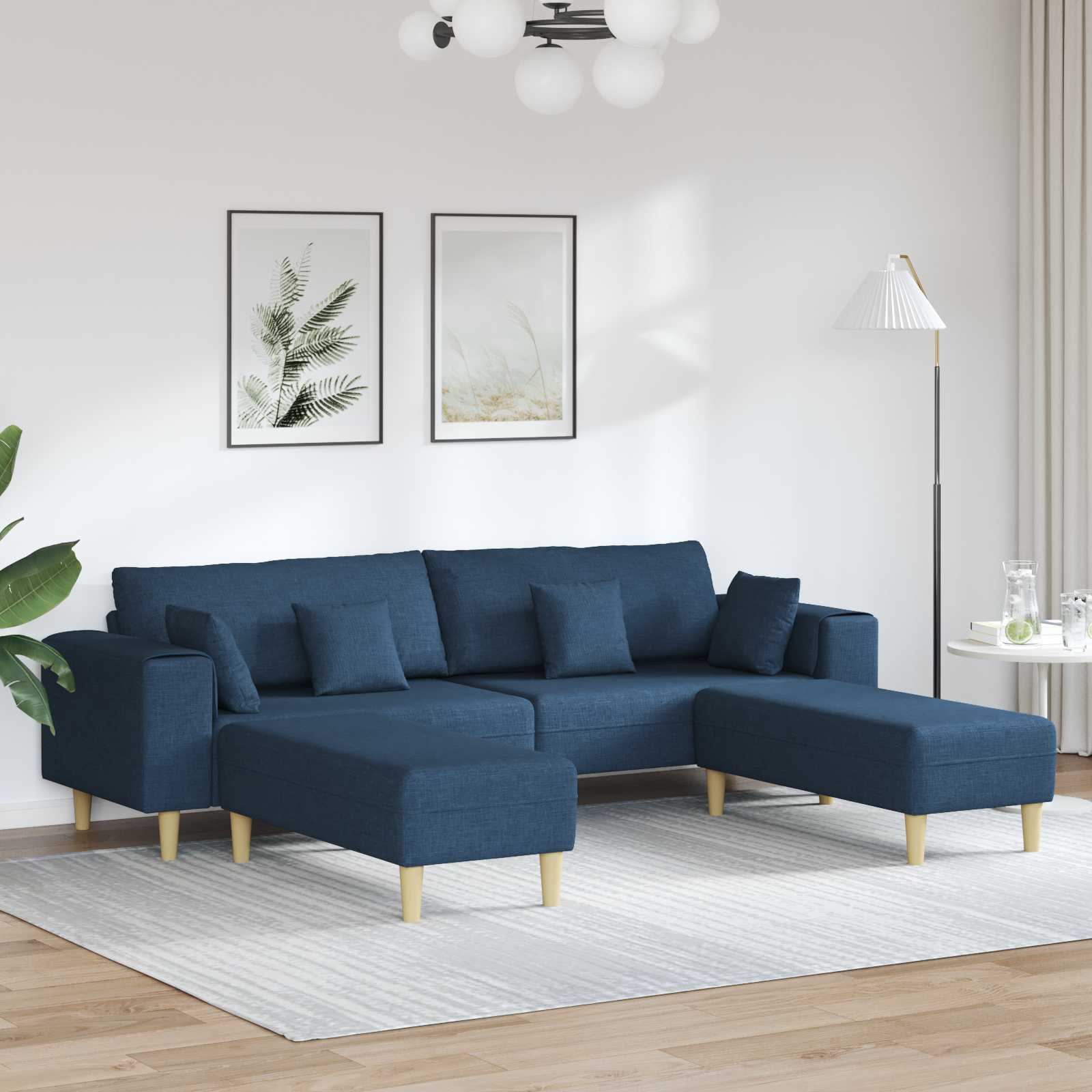Stoffen Bank met kussen Lichtgrijs 208 cm Stof