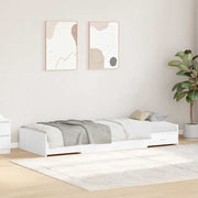 Opbergbedframe met hoofdeinde met lade Wit 100 x 200 cm Bewerkt hout