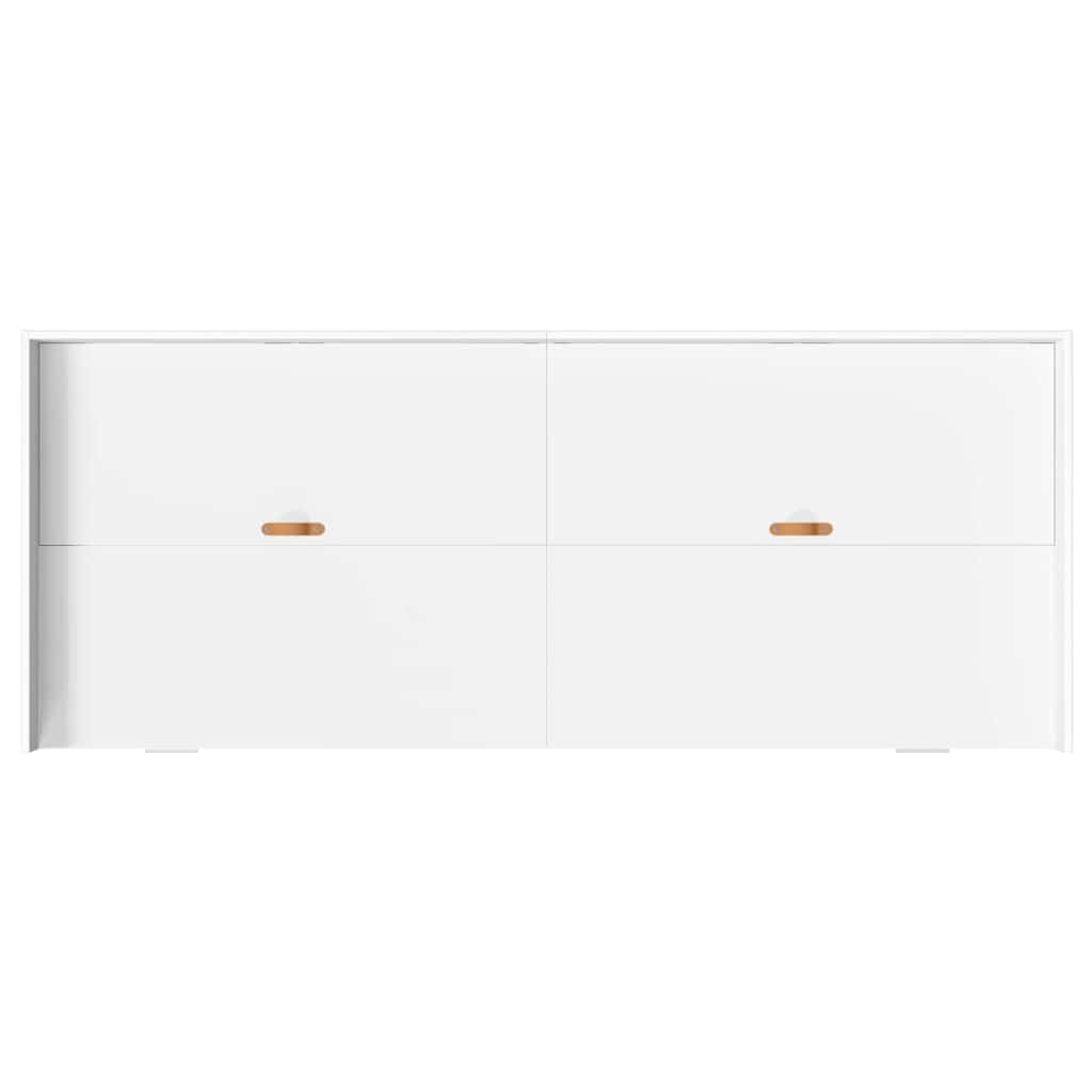 Opbergbedframe met hoofdeinde met lade Wit 100 x 200 cm Bewerkt hout