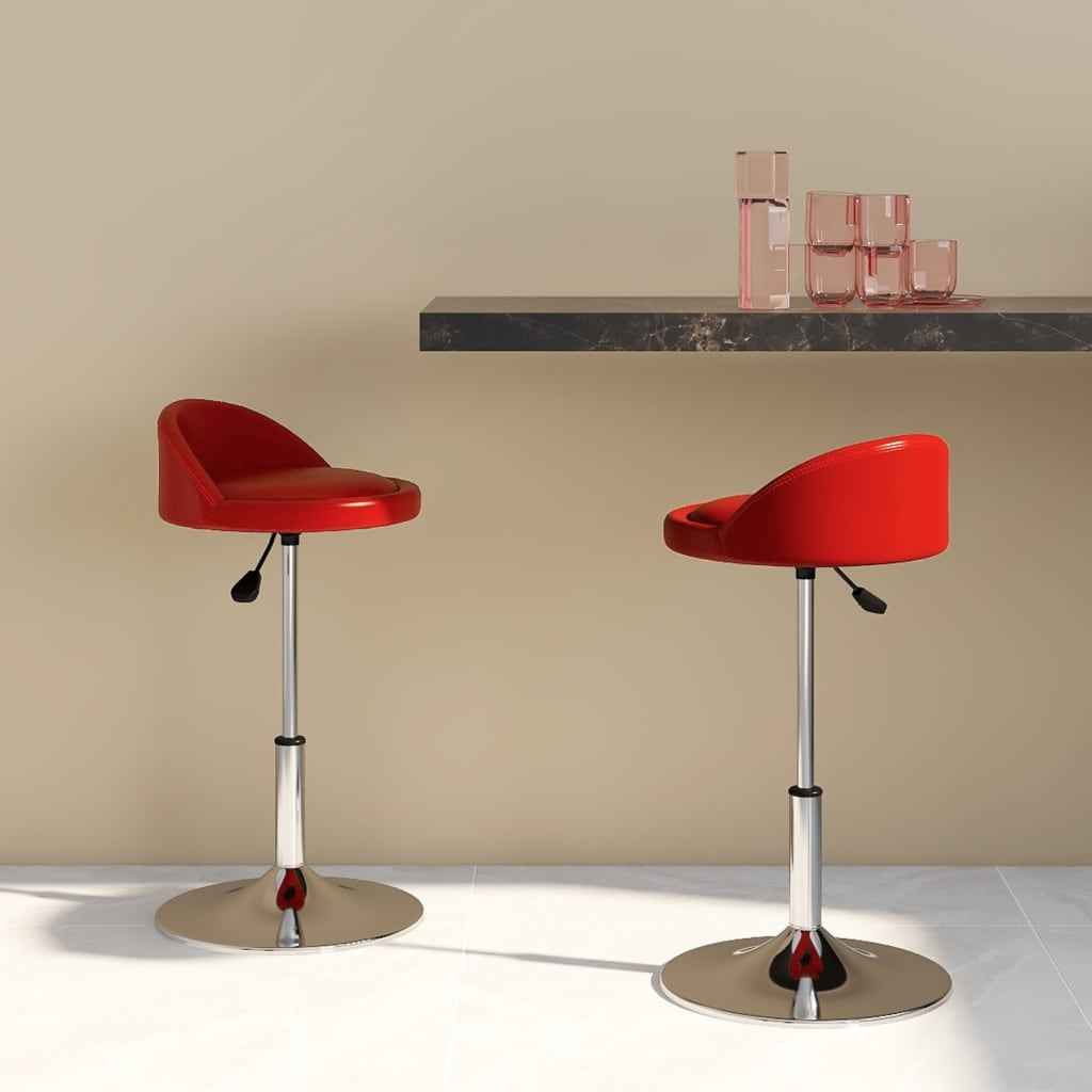 vidaXL Eetkamerstoelen draaibaar 2 st kunstleer rood