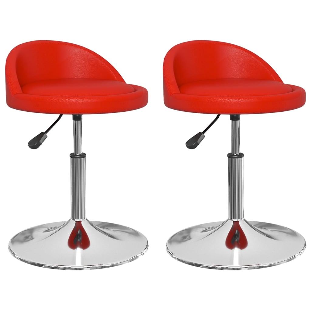 vidaXL Eetkamerstoelen draaibaar 2 st kunstleer rood