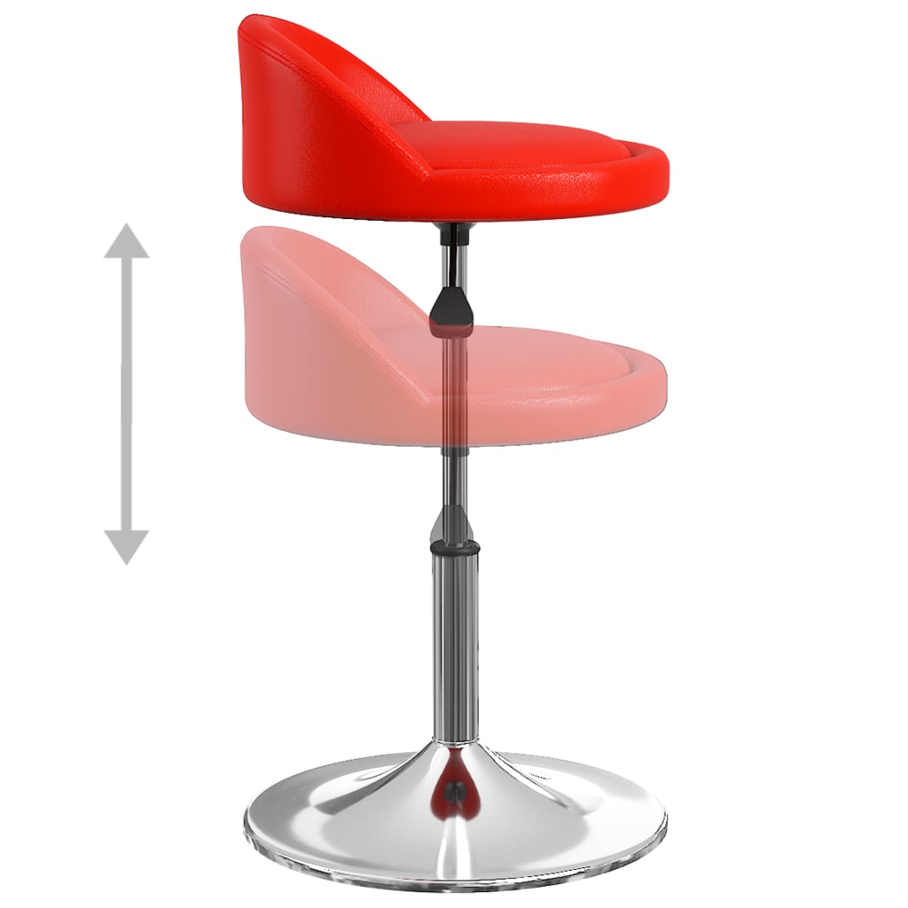 vidaXL Eetkamerstoelen draaibaar 2 st kunstleer rood
