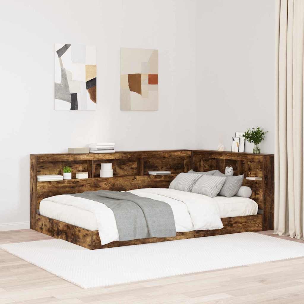 vidaXL Bookcase Bed White 90x200 cm Wood Composite