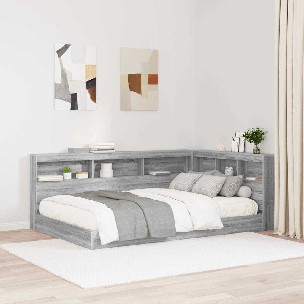vidaXL Bookcase Bed White 90x200 cm Wood Composite