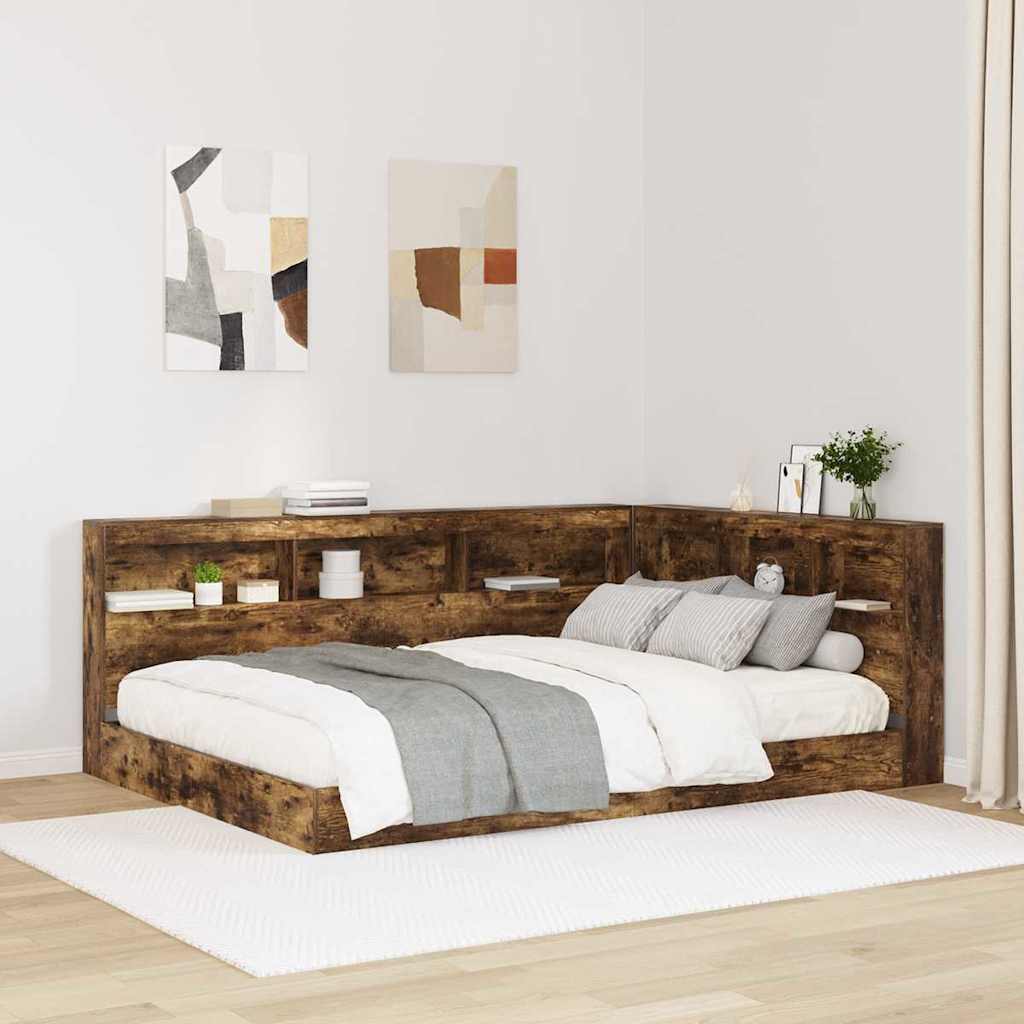 vidaXL Boekenkast Bed Wit 90x200 cm Houtcomposiet