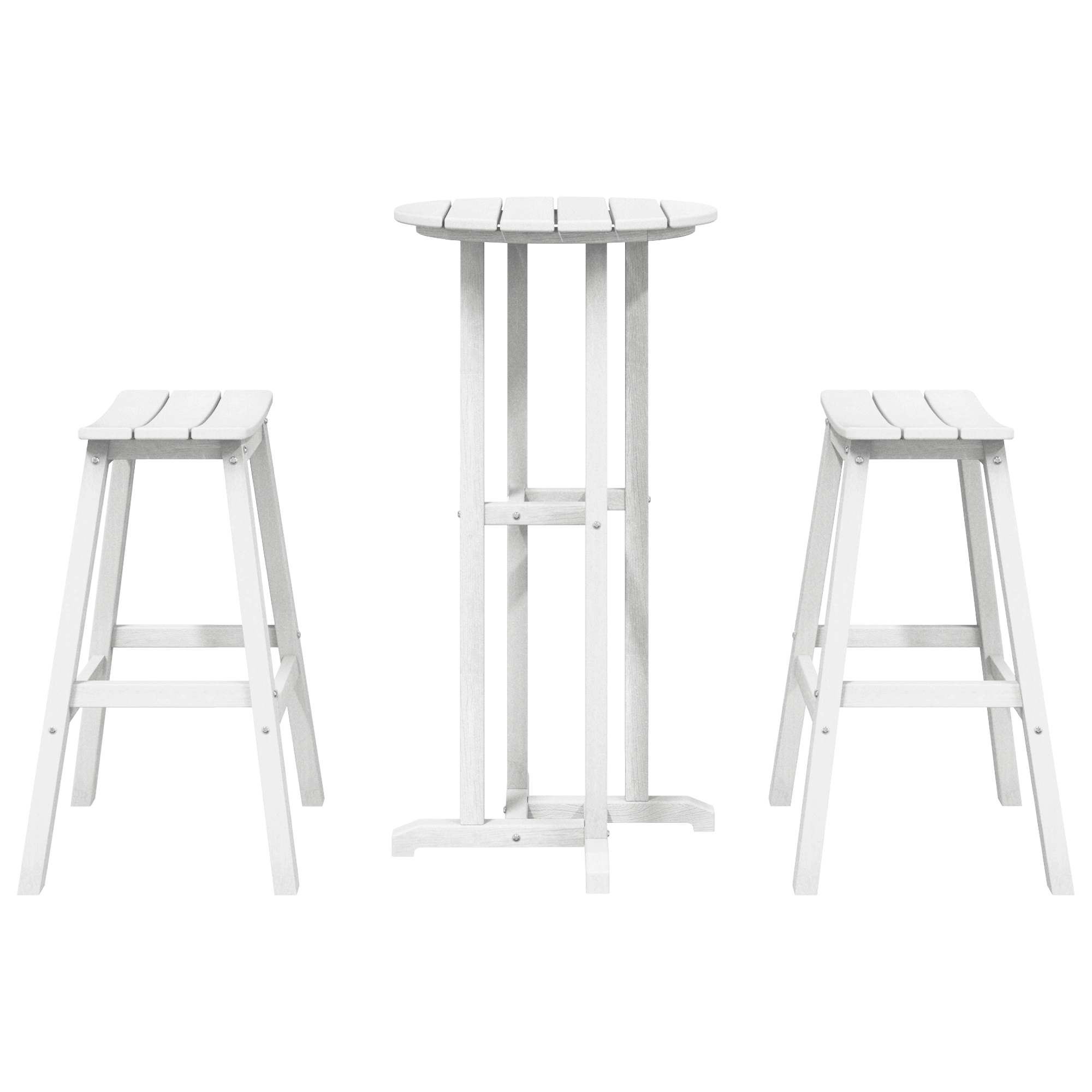 vidaXL 3-delige Tuin Bar Set Wit HDPE