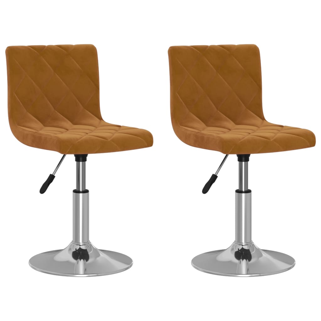 vidaXL Eetkamerstoelen draaibaar 2 st fluweel bruin