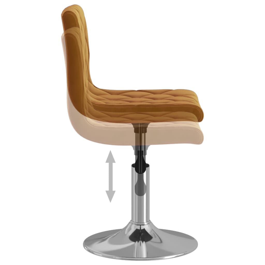 vidaXL Eetkamerstoelen draaibaar 2 st fluweel bruin