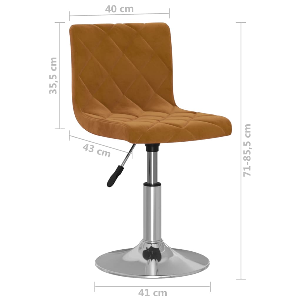 vidaXL Eetkamerstoelen draaibaar 2 st fluweel bruin