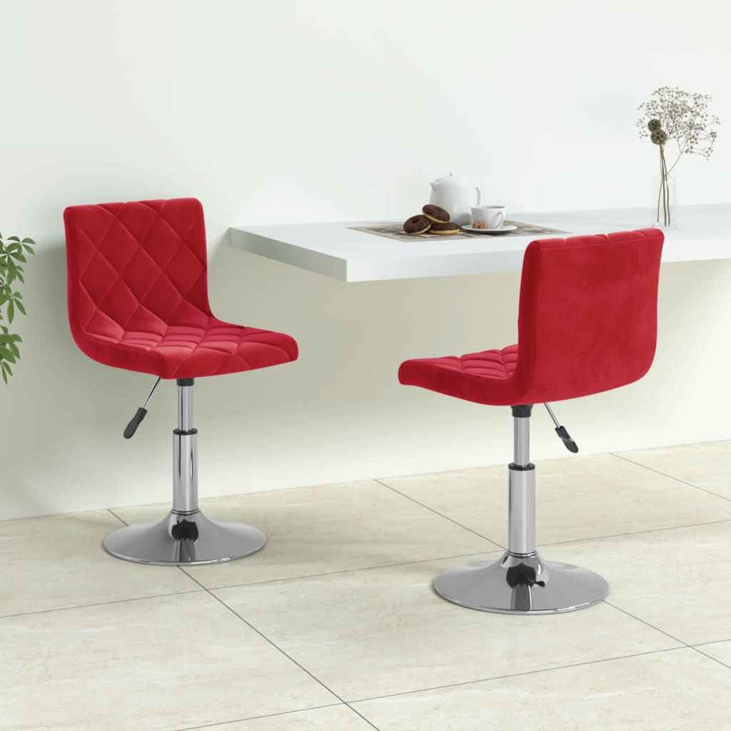 vidaXL Eetkamerstoelen draaibaar 2 st fluweel bruin