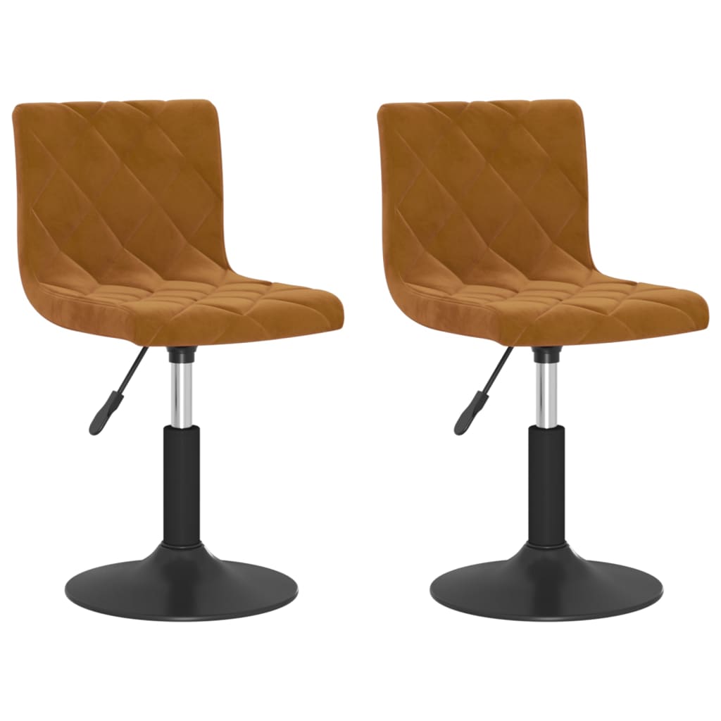 vidaXL Eetkamerstoelen draaibaar 2 st fluweel bruin