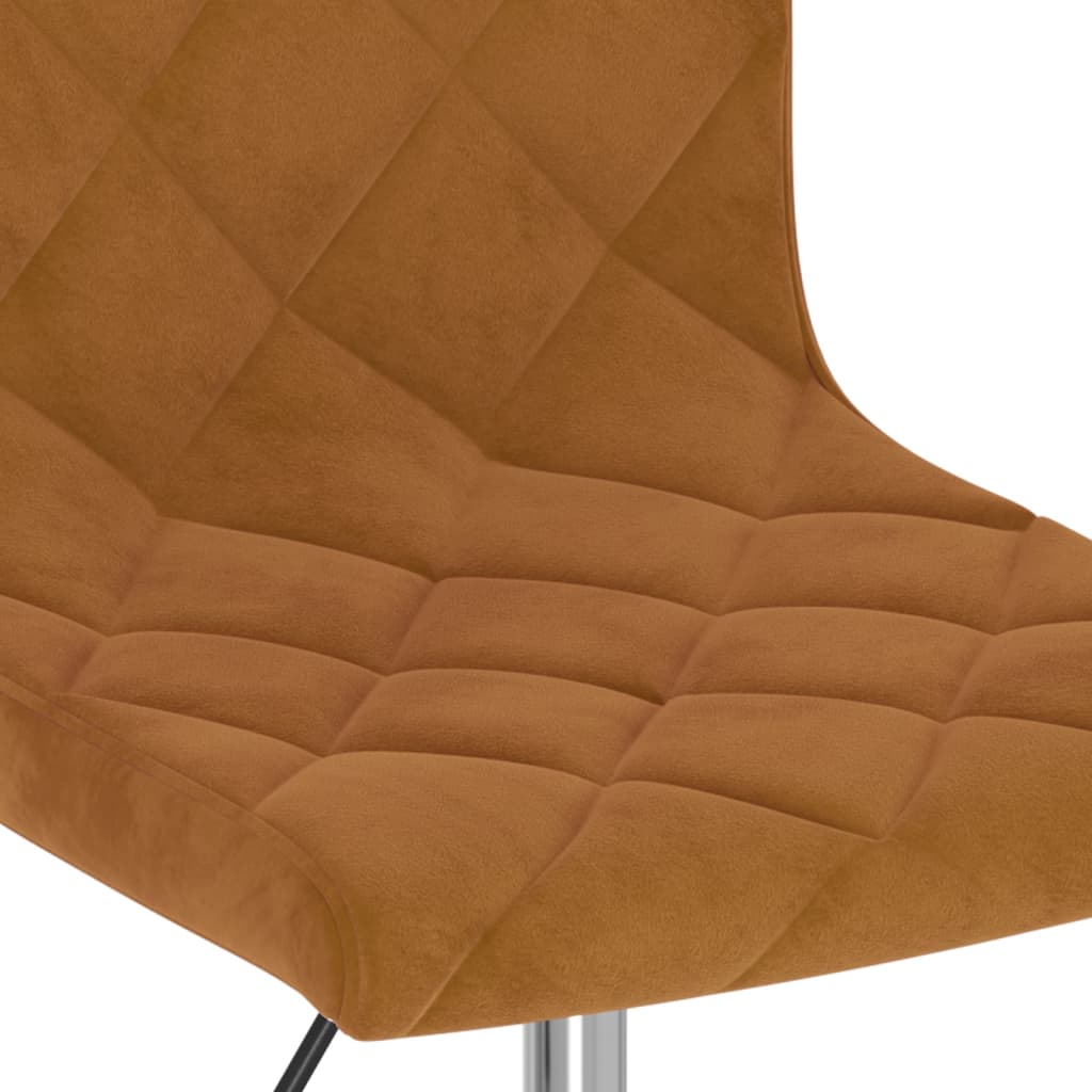 vidaXL Eetkamerstoelen draaibaar 2 st fluweel bruin