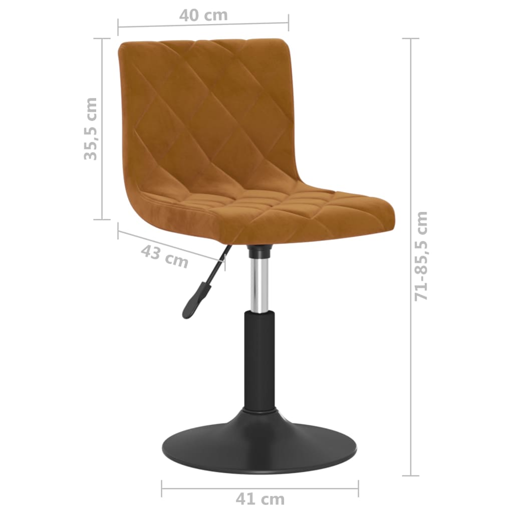 vidaXL Eetkamerstoelen draaibaar 2 st fluweel bruin