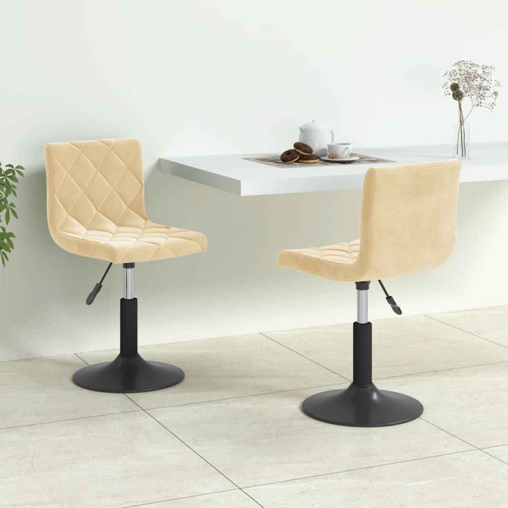 vidaXL Eetkamerstoelen draaibaar 2 st fluweel bruin