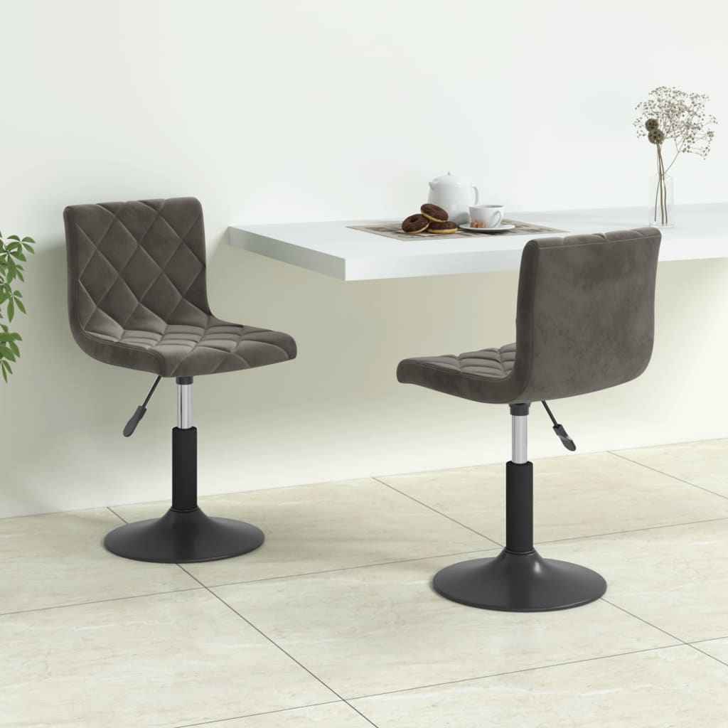 vidaXL Eetkamerstoelen draaibaar 2 st fluweel bruin