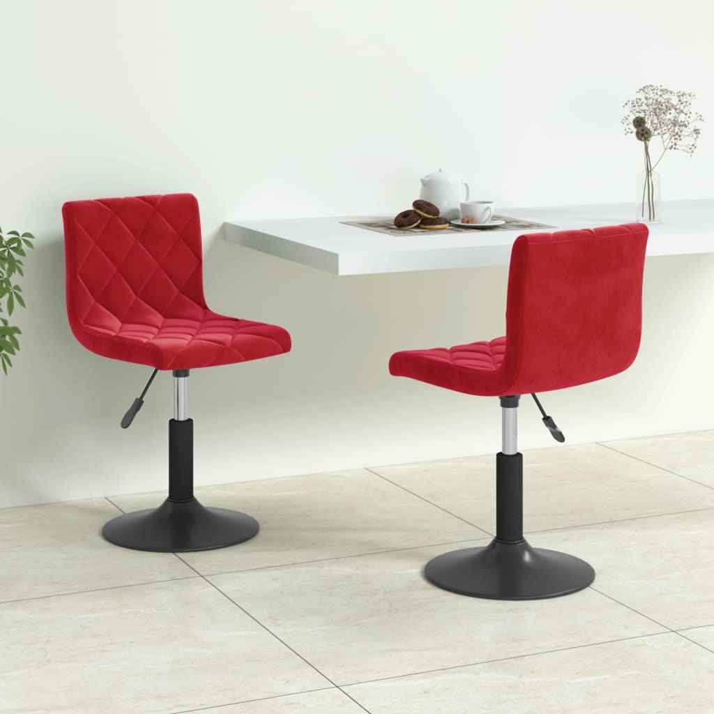 vidaXL Eetkamerstoelen draaibaar 2 st fluweel bruin