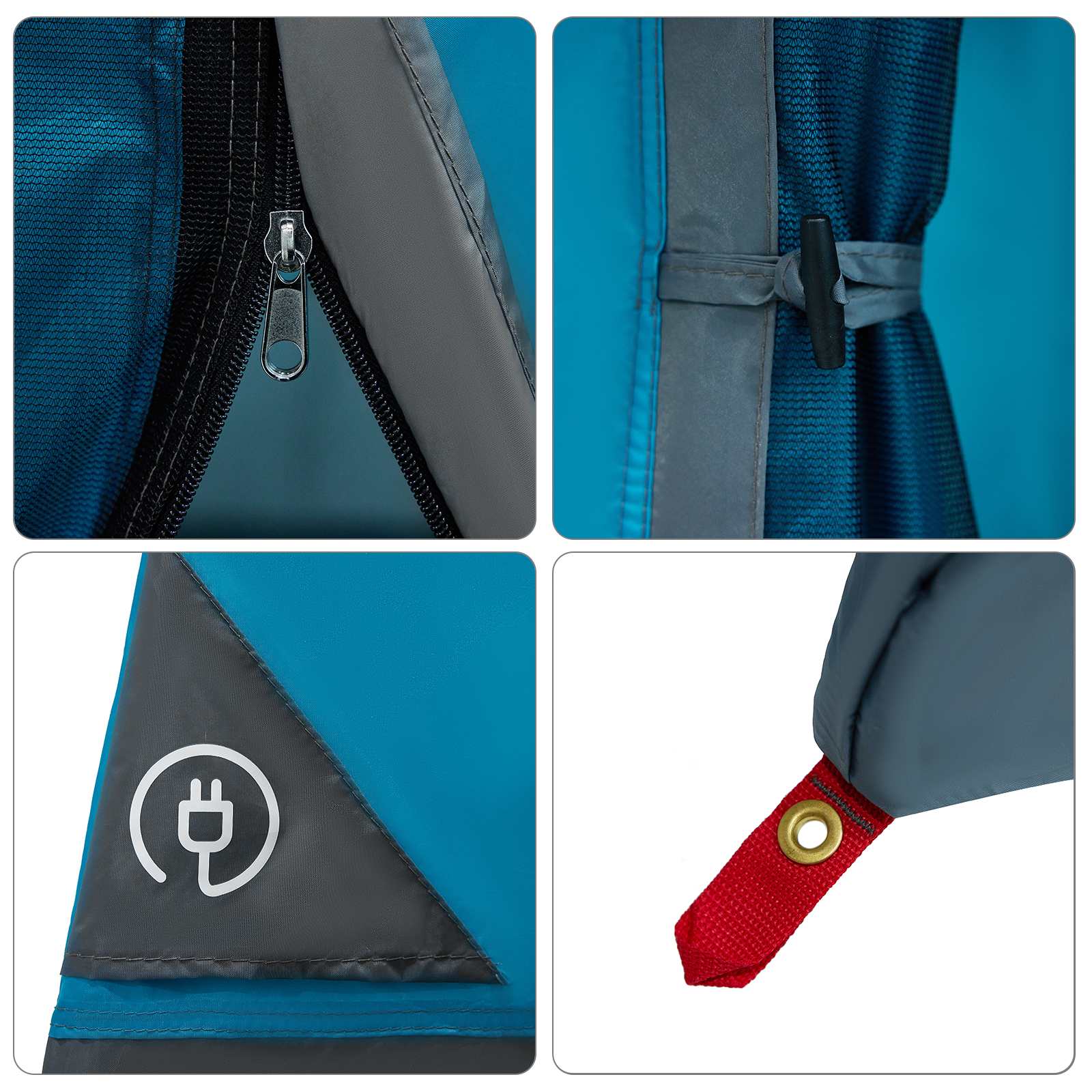 vidaXL Camping Tent Set met dak met opslag 2 pcs Blauw Taffeta en Stof