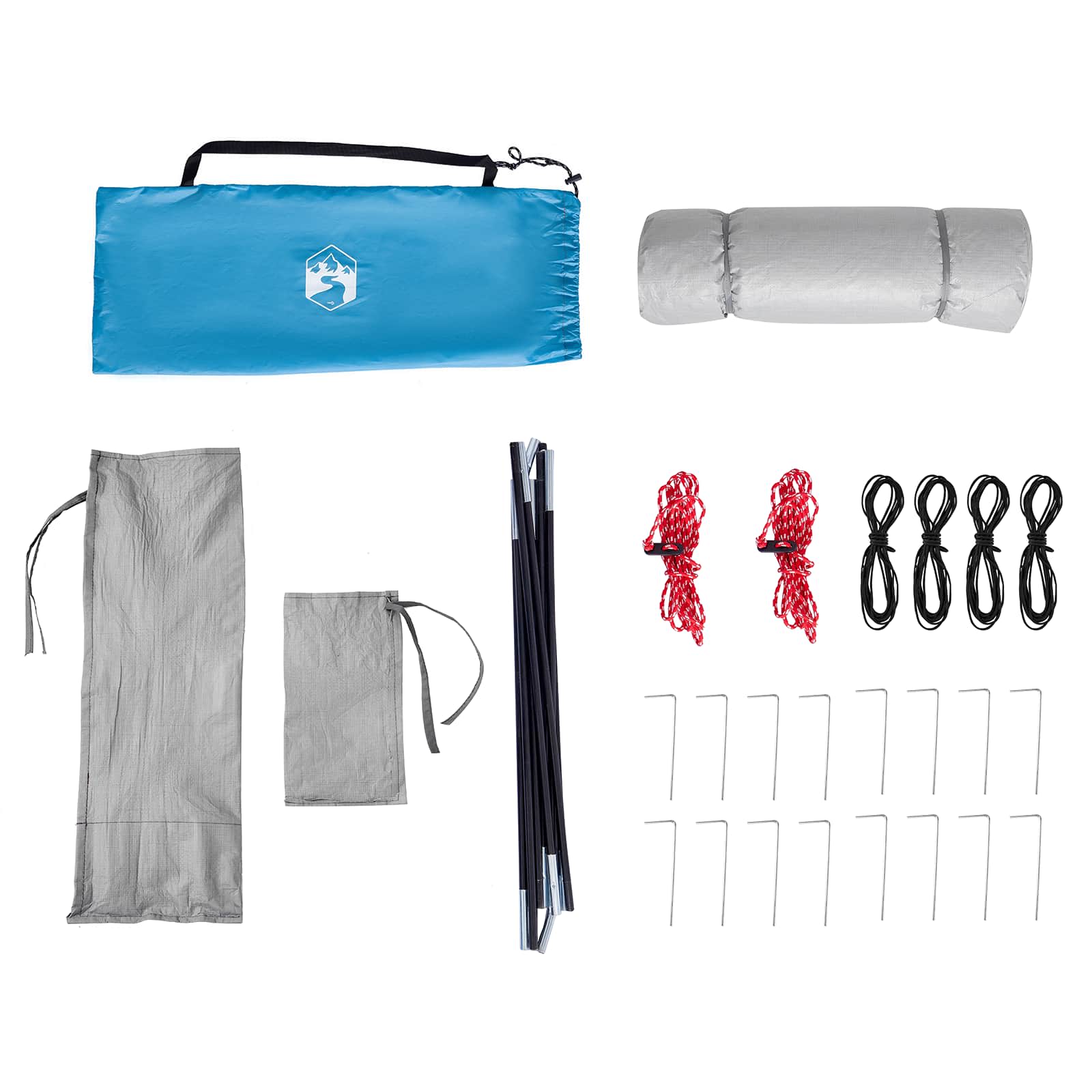 vidaXL Camping Tent Set met dak met opslag 2 pcs Blauw Taffeta en Stof
