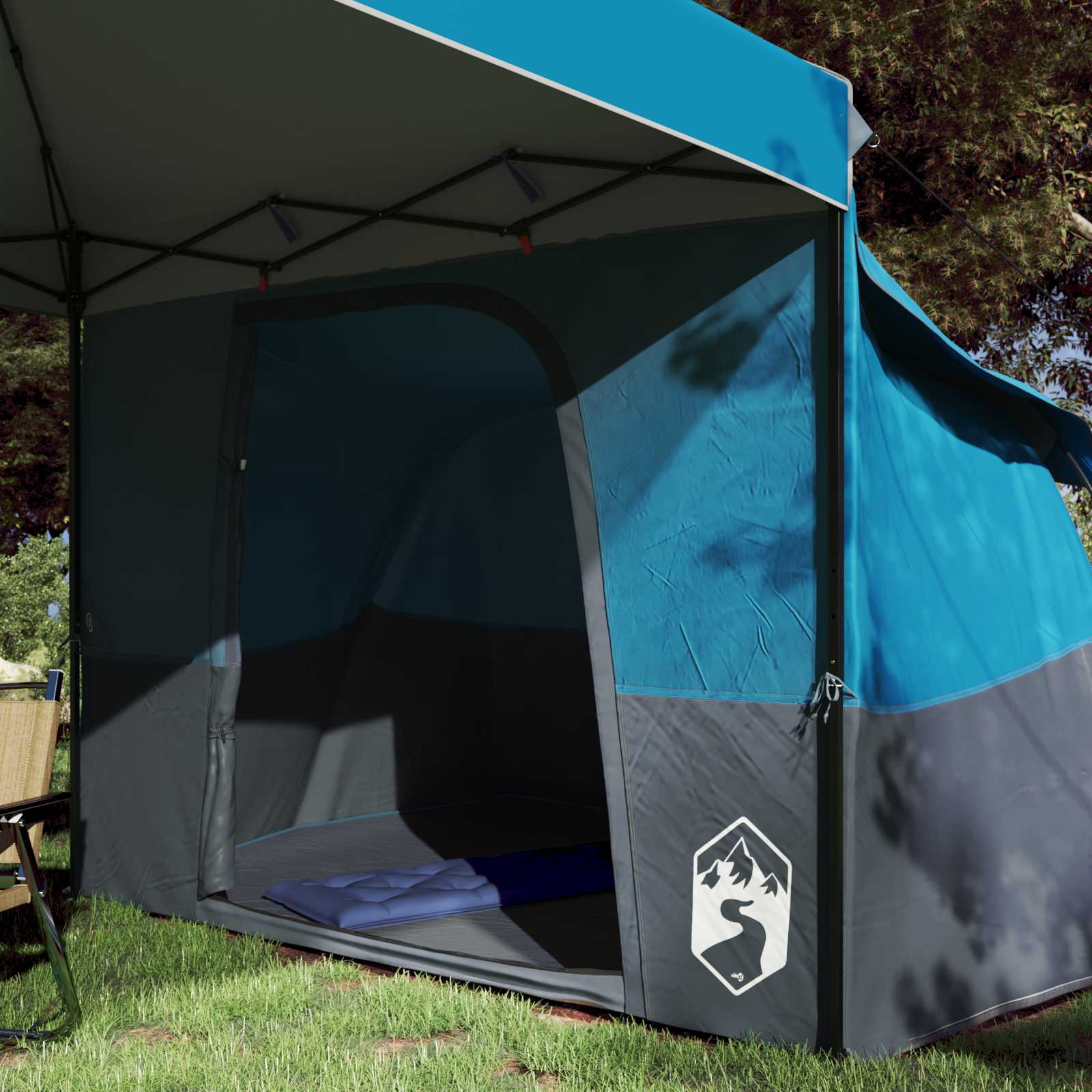 vidaXL Camping Tent Set met dak met opslag 2 pcs Blauw Taffeta en Stof