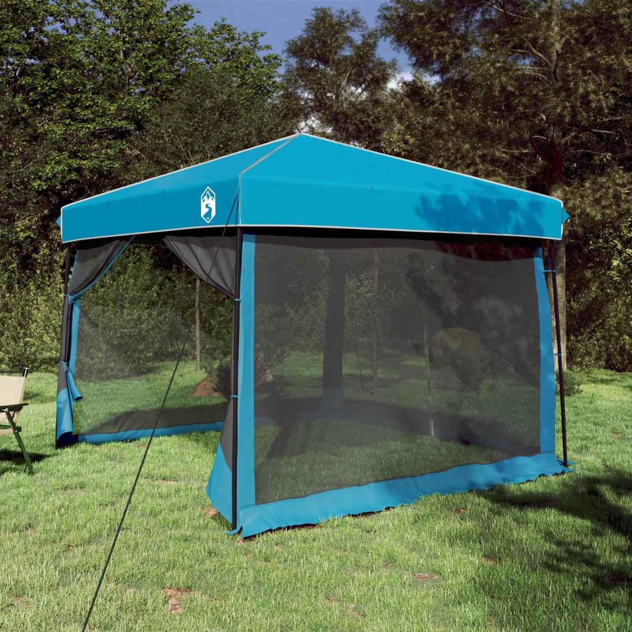 vidaXL Camping Tent Set met dak met opslag 2 pcs Blauw Taffeta en Stof