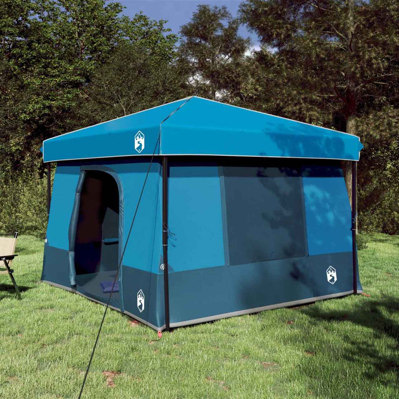 vidaXL Camping Tent Set met dak met opslag 2 pcs Blauw Taffeta en Stof