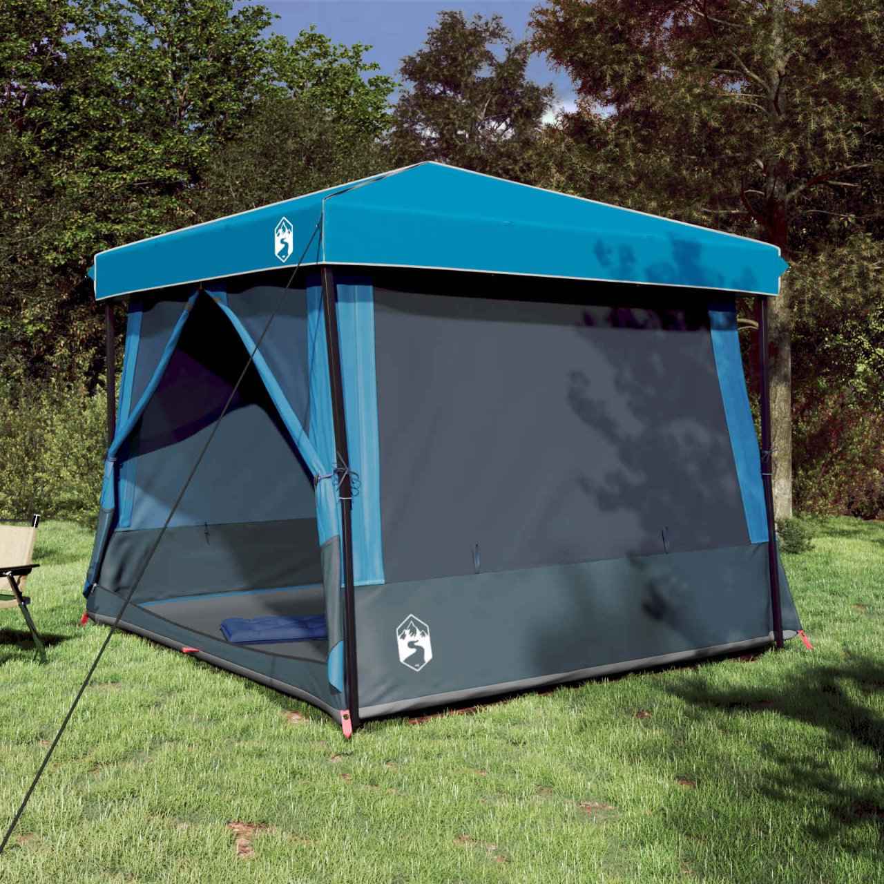 vidaXL Camping Tent Set met dak met opslag 2 pcs Blauw Taffeta en Stof