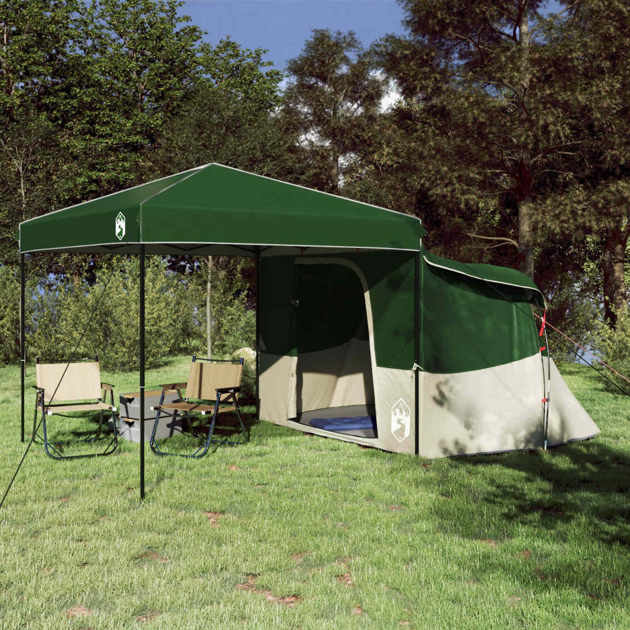 vidaXL Camping Tent Set met dak met opslag 2 pcs Blauw Taffeta en Stof