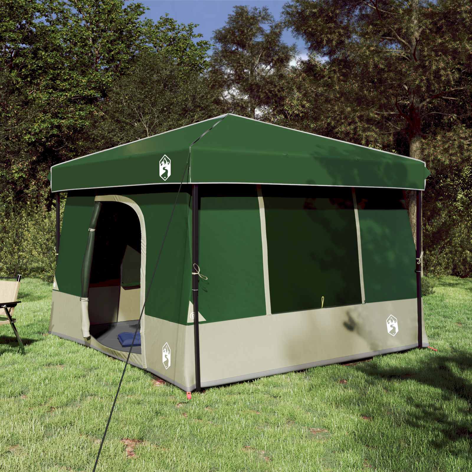 vidaXL Camping Tent Set met dak met opslag 2 pcs Blauw Taffeta en Stof