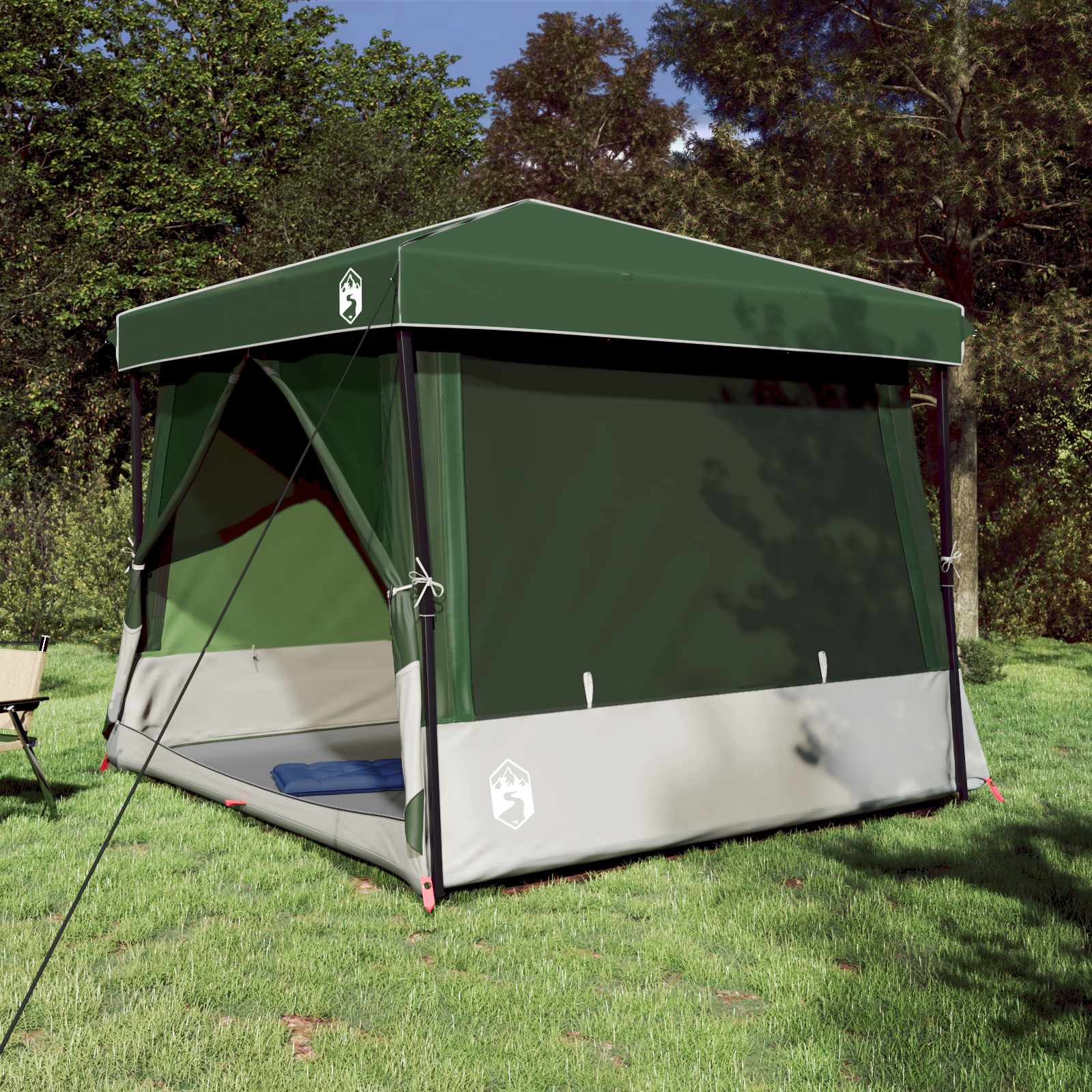 vidaXL Camping Tent Set met dak met opslag 2 pcs Blauw Taffeta en Stof