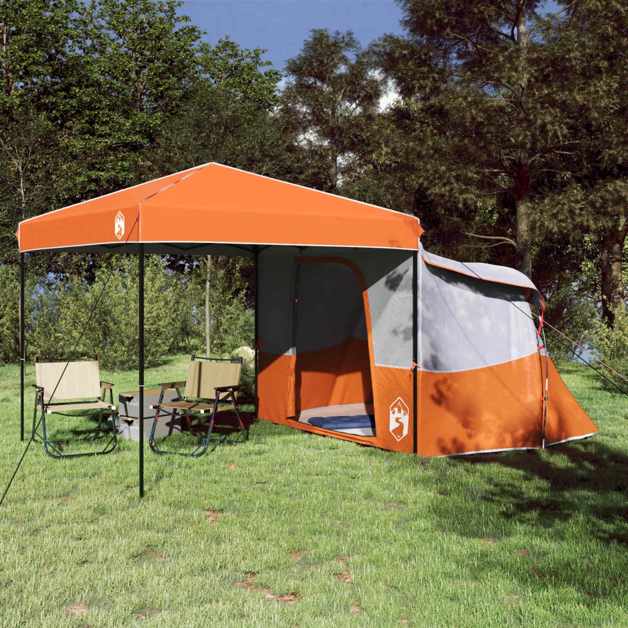 vidaXL Camping Tent Set met dak met opslag 2 pcs Blauw Taffeta en Stof