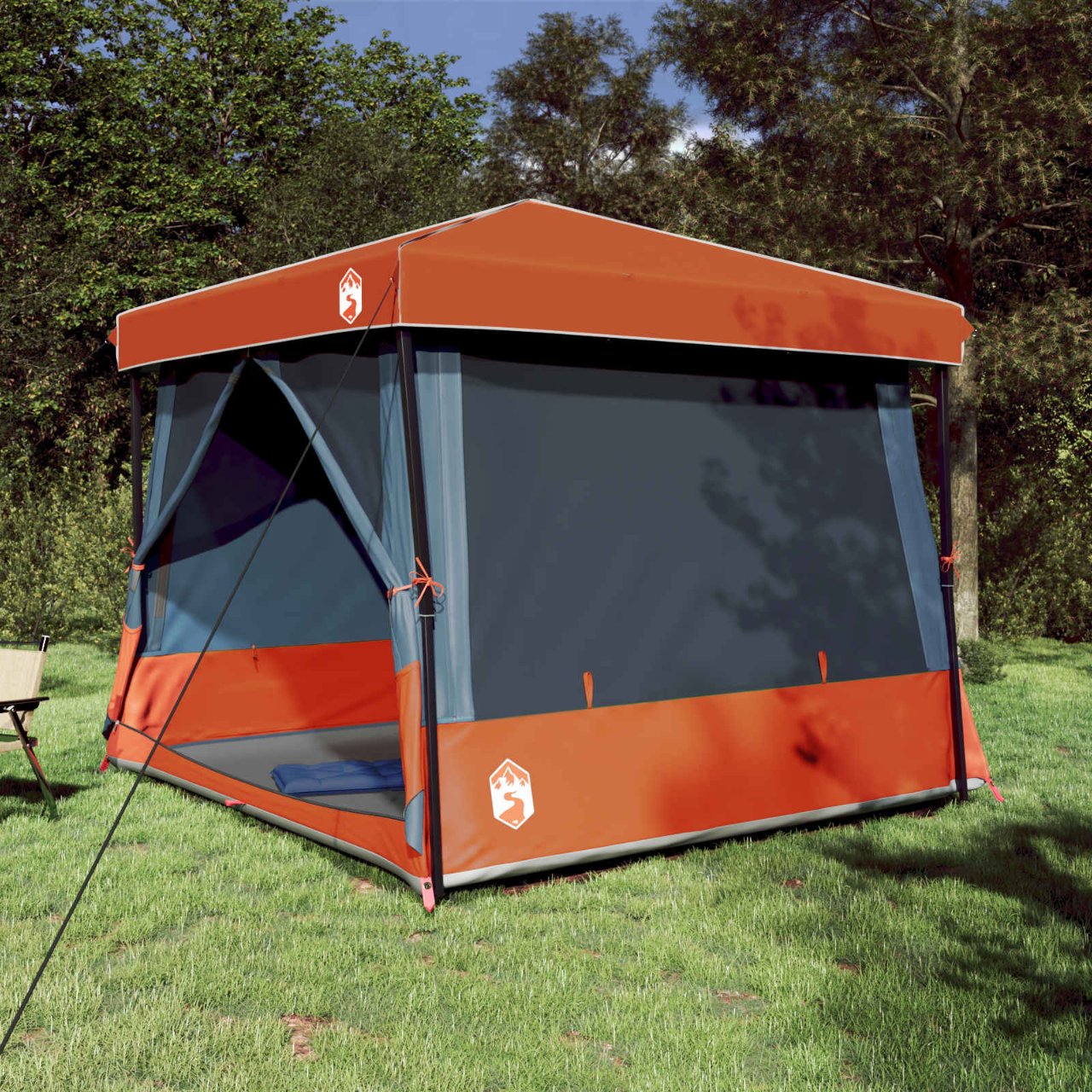 vidaXL Camping Tent Set met dak met opslag 2 pcs Blauw Taffeta en Stof